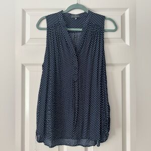Market & Spruce Navy and White Polka Dot Sleeveless Camisole